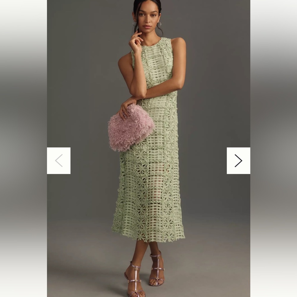 Endless Rose Sleeveless Textured Midi Dress in Sage